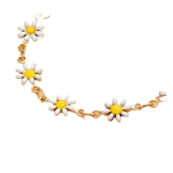 Daisy Flower Golden Anklet - Picture 4 of 6